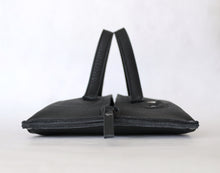 Load image into Gallery viewer, pumpkin frrry. foldable bag. black. flat pack. zipper closure.