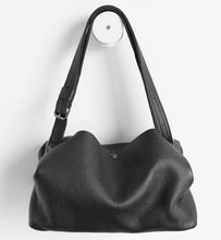 Load image into Gallery viewer, owl frrry bag leather. black. shoulder strap.