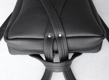 Load image into Gallery viewer, Fig backpack frrry black. top view. handle. zipper closure
