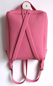 Fig backpack frrry pink. chrome-free leather.