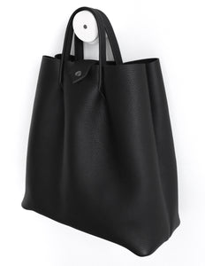 Monday frrry tote bag. shoulder strap. Black. side view