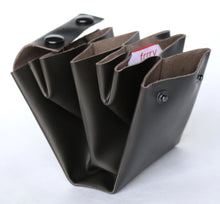 Load image into Gallery viewer, A4 wallet frrry leather black-hiding-brown. folded origami
