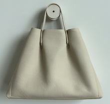 Load image into Gallery viewer, bookbag frrry champagne colour. soft lindos calf leather.
