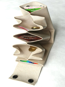a4 wallet frrry. in use. leather wallet filled with money